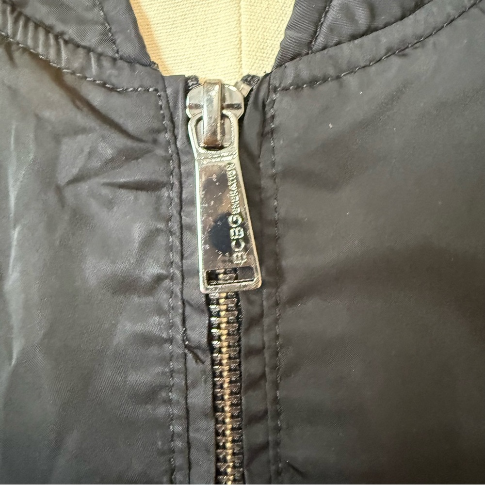 BCBGeneration Black Varsity Jacket with Floral Embroidery, Large, UGC - Picture 9 of 12